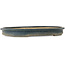 Oval blue bonsai pot by Seizan (Reihou, Kataoka Katsushi, master Seizan kiln) - 595 x 430 x 70 mm