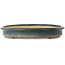 Oval blue bonsai pot by Seizan (Reihou, Kataoka Katsushi, master Seizan kiln) - 595 x 430 x 70 mm