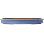 Oval blue bonsai pot by Seizan (Reihou, Kataoka Katsushi, master Seizan kiln) - 635 x 460 x 73 mm