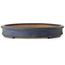 Pot à bonsaï ovale bleu par Seizan (Reihou, Kataoka Katsushi, maître four Seizan) - 630 x 455 x 75 mm