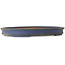 Oval blue bonsai pot by Seizan (Reihou, Kataoka Katsushi, master Seizan kiln) - 630 x 455 x 75 mm