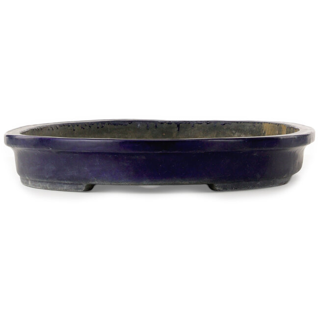 Ovaler blauer Bonsai-Topf von Aiba Koyou – 735 x 487 x 75 mm