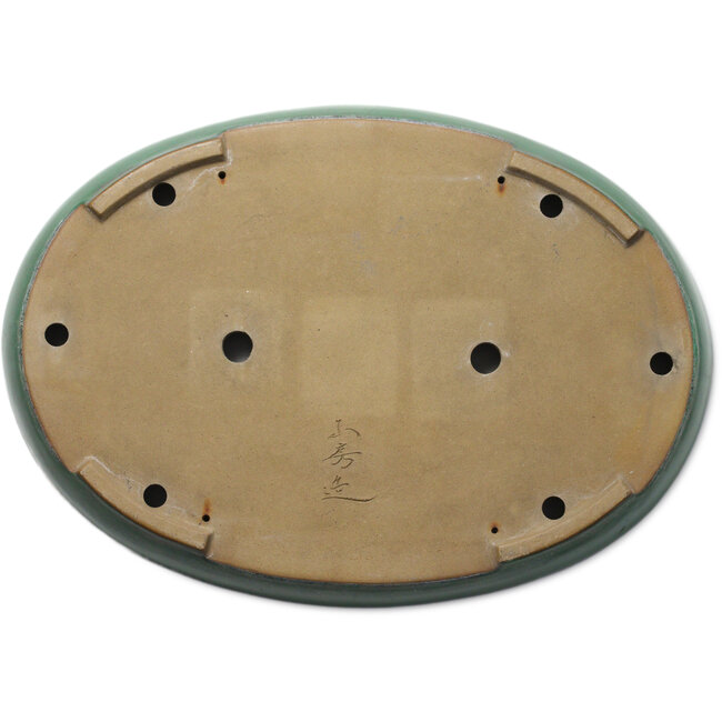 Oval green bonsai pot by Yamafusa - 550 x 395 x 63 mm