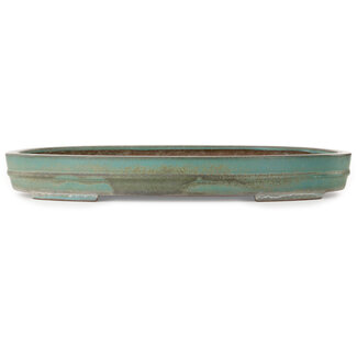  Kakuzan Ovale turquoise bonsaipot van 562 mm van Kakuzan, Tokoname, Japan