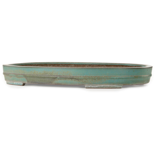 Pot à bonsaï ovale turquoise de Kakuzan - 562 x 405 x 65 mm