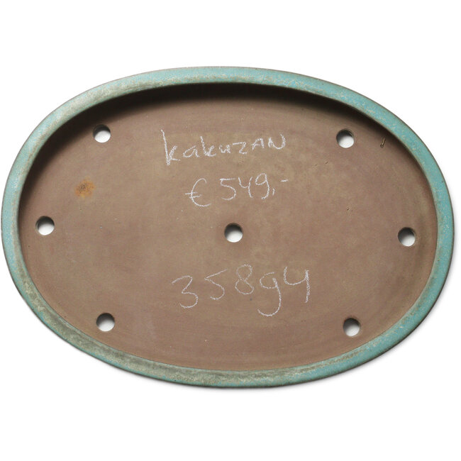 Maceta ovalada turquesa para bonsái de Kakuzan - 562 x 405 x 65 mm
