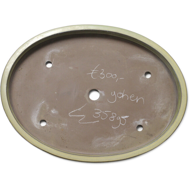 Maceta ovalada verde para bonsái de Yohen - 560 x 420 x 63 mm