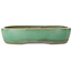 Pot ovale vert pour bonsaï de Yamafusa - 410 x 317 x 82 mm