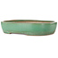 Oval green bonsai pot by Yamafusa - 410 x 317 x 82 mm