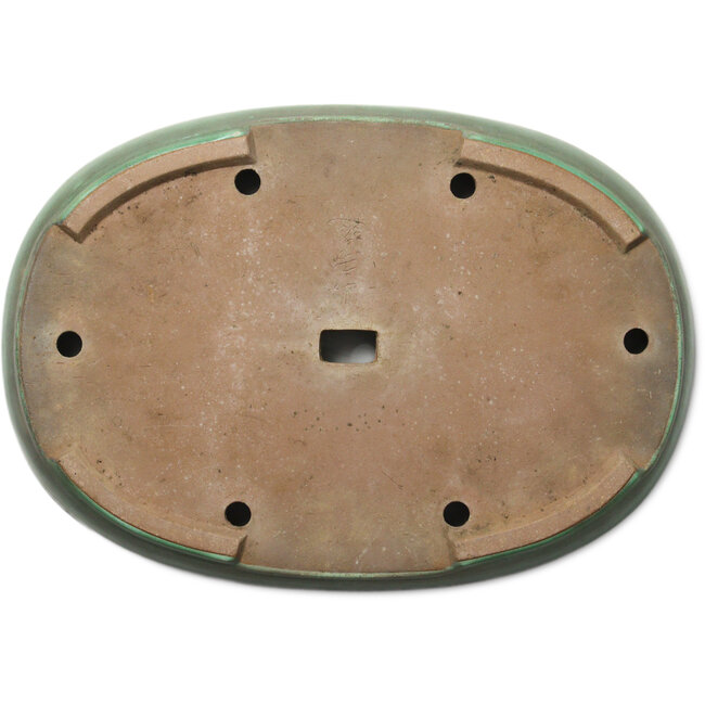 Ovale groene bonsaipot van Yamafusa - 465 x 330 x 58 mm