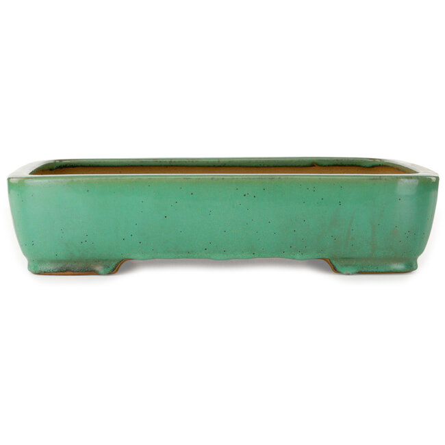 Pot à bonsaï rectangulaire vert de Yamafusa - 415 x 305 x 90 mm