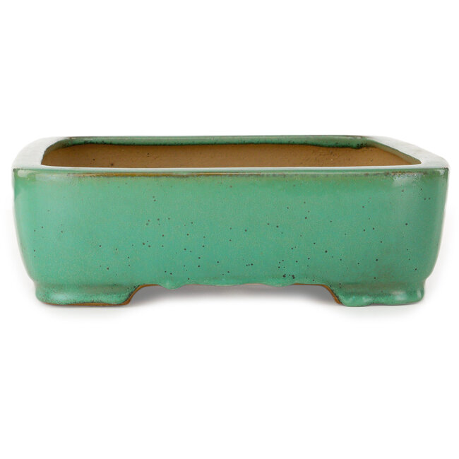 Rectangular green bonsai pot by Yamafusa - 415 x 305 x 90 mm