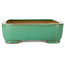 Pot à bonsaï rectangulaire vert de Yamafusa - 415 x 305 x 90 mm