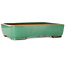 Pot à bonsaï rectangulaire vert de Yamafusa - 415 x 305 x 90 mm