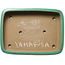 Pot à bonsaï rectangulaire vert de Yamafusa - 415 x 305 x 90 mm