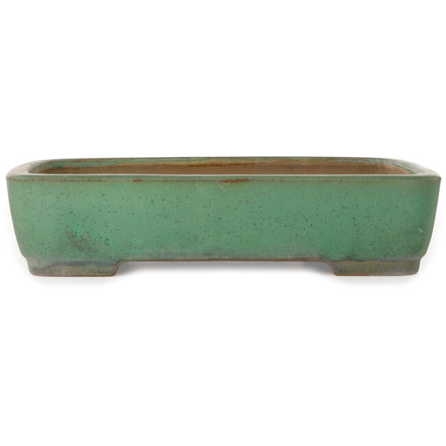 Rectangular green bonsai pot by Yamafusa - 415 x 305 x 90 mm
