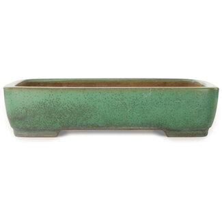  Yamafusa - Takehiko Koie Vaso bonsai rettangolare verde da 415 mm di Yamafusa, Tokoname, Giappone