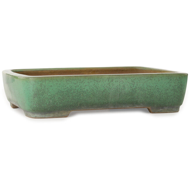 Rectangular green bonsai pot by Yamafusa - 415 x 305 x 90 mm