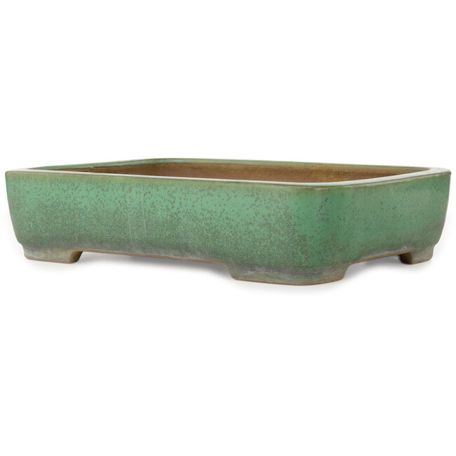 Rectangular green bonsai pot by Yamafusa - 415 x 305 x 90 mm