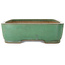 Pot à bonsaï rectangulaire vert de Yamafusa - 472 x 345 x 100 mm