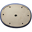 Ovaler blauer Bonsaitopf von Terahata Satomi Mazan – 600 x 470 x 75 mm