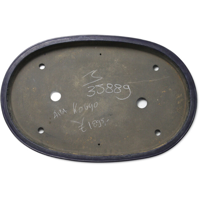 Maceta ovalada azul para bonsái de Aiba Koyou - 735 x 487 x 75 mm