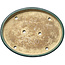Pot ovale vert pour bonsaï de Shuhou - 398 x 315 x 40 mm
