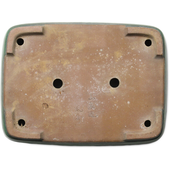 Maceta rectangular verde para bonsái de Yamafusa - 415 x 305 x 90 mm