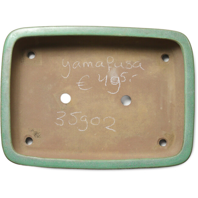 Vaso bonsai rettangolare verde di Yamafusa - 415 x 305 x 90 mm