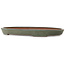 Oval teal bonsai pot by Seizan (Reihou, Kataoka Katsushi, master Seizan kiln) - 400 x 270 x 35 mm