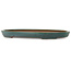 Oval teal bonsai pot by Seizan (Reihou, Kataoka Katsushi, master Seizan kiln) - 400 x 270 x 35 mm