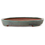 Oval teal bonsai pot by Seizan (Reihou, Kataoka Katsushi, master Seizan kiln) - 400 x 270 x 35 mm