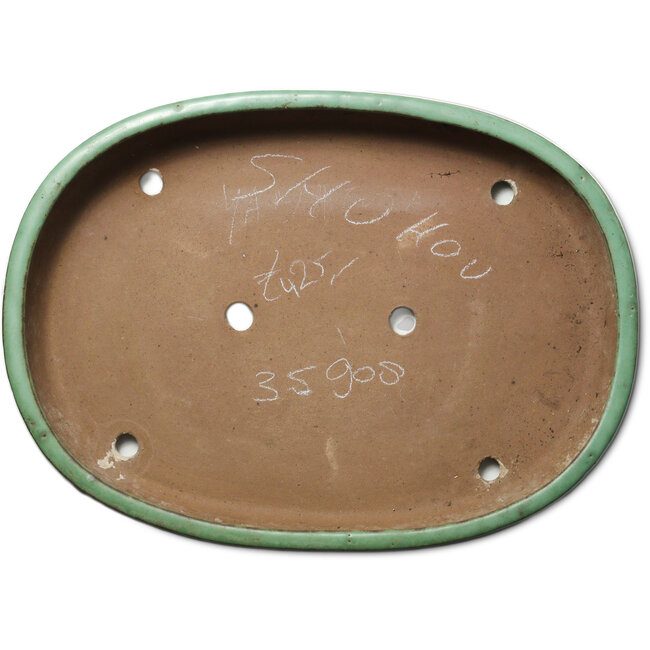 Maceta ovalada verde para bonsái de Shuhou - 478 x 345 x 65 mm