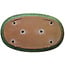 Pot ovale vert pour bonsaï de Shuhou - 575 x 355 x 50 mm