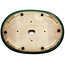Maceta ovalada para bonsái verde de Terahata Satomi Mazan - 485 x 335 x 43 mm
