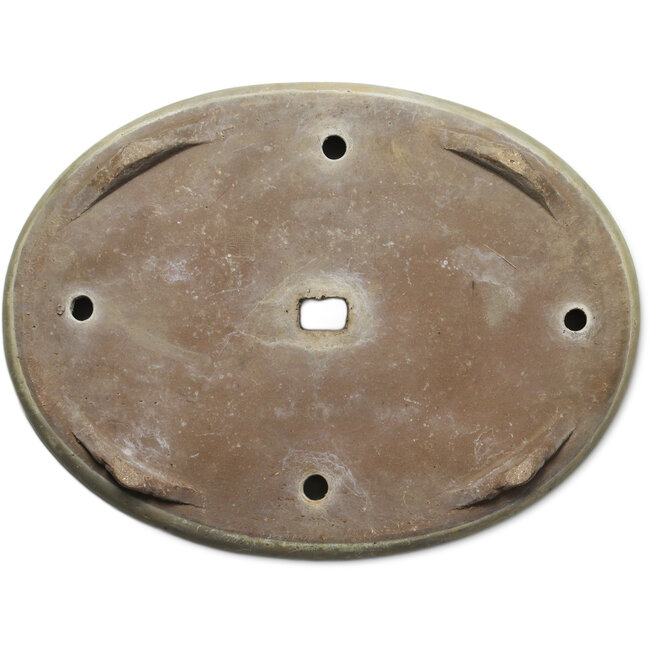 Pot ovale vert pour bonsaï de Shuhou - 485 x 360 x 57 mm