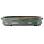 Oval teal bonsai pot by Seizan (Reihou, Kataoka Katsushi, master Seizan kiln) - 510 x 365 x 55 mm