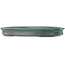 Oval teal bonsai pot by Seizan (Reihou, Kataoka Katsushi, master Seizan kiln) - 512 x 365 x 60 mm