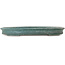 Ovale blauwgroen bonsaipot van Seizan (Reihou, Kataoka Katsushi, meester Seizan oven) - 512 x 365 x 60 mm