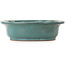 Pot à bonsaï ovale bleu sarcelle par Seizan (Reihou, Kataoka Katsushi, maître four Seizan) - 407 x 328 x 90 mm