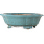 Mokko teal bonsai pot by Seizan (Reihou, Kataoka Katsushi, master Seizan kiln) - 432 x 365 x 130 mm