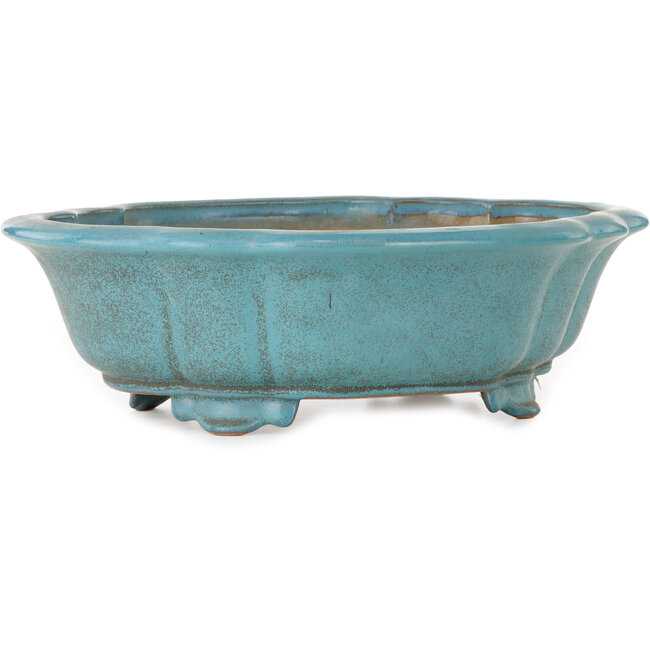 Pot à bonsaï Mokko sarcelle par Seizan (Reihou, Kataoka Katsushi, maître four Seizan) - 432 x 365 x 130 mm