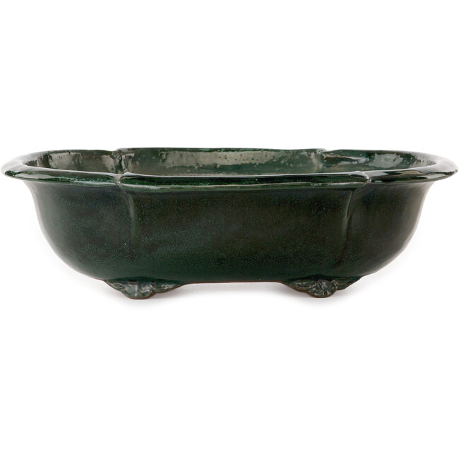 Mokko green bonsai pot by Shuhou - 402 x 342 x 115 mm