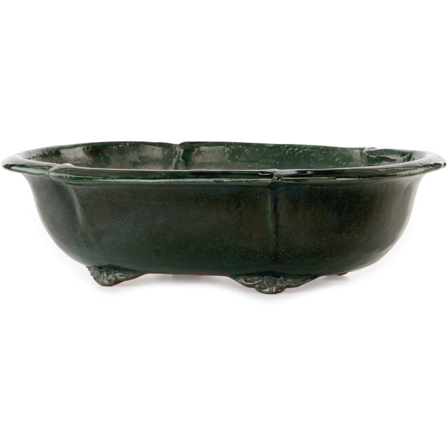 Mokko green bonsai pot by Shuhou - 402 x 342 x 115 mm