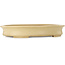 Oval off-white bonsai pot by Seizan (Reihou, Kataoka Katsushi, master Seizan kiln) - 645 x 465 x 105 mm