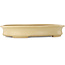 Oval off-white bonsai pot by Seizan (Reihou, Kataoka Katsushi, master Seizan kiln) - 645 x 465 x 105 mm