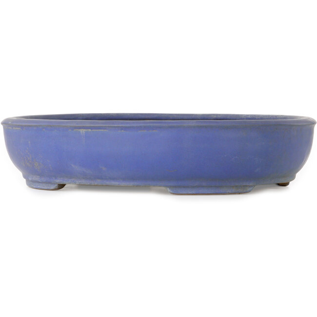 Oval blue bonsai pot by Shuhou - 505 x 415 x 110 mm