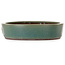 Pot ovale vert pour bonsaï par Yamaaki Toshio (troisième génération) - 405 x 323 x 78 mm