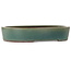 Ovale groene bonsaipot van Yamaaki Toshio (derde generatie) - 405 x 323 x 78 mm