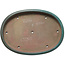 Oval teal bonsai pot by Seizan (Reihou, Kataoka Katsushi, master Seizan kiln) - 510 x 365 x 55 mm